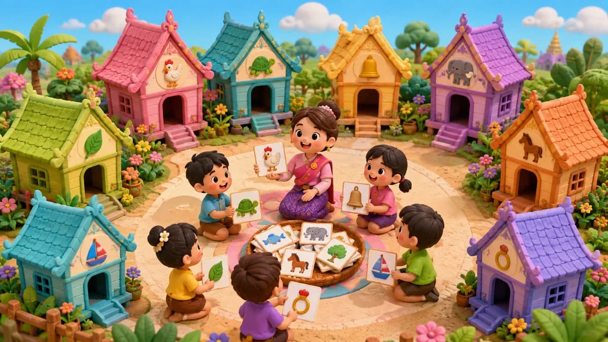 ภาพประกอบเกม หมู่บ้านมาตราตัวสะกด