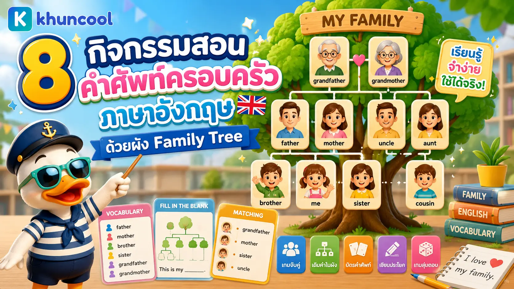 กิจกรรมสอนคำศัพท์ครอบครัวภาษาอังกฤษด้วยผัง Family Tree
